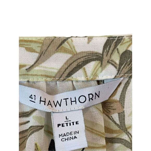 NWT 41 Hawthorn Tropical Print Waist Dress with Attached Slip Large Petite - Picture 5 of 6